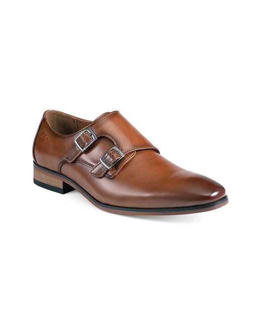 Tommy Hilfiger Brown Almond Toe Double Monk Shoes for men