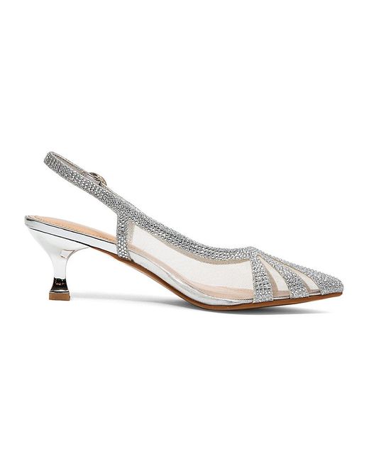 Lady Couture Macy Kitten Heel Slingback Pumps in White Lyst Australia