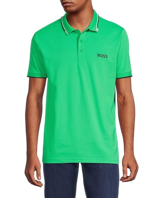 BOSS by HUGO BOSS Paddy Pro Tipped Polo in Green for Men | Lyst Canada