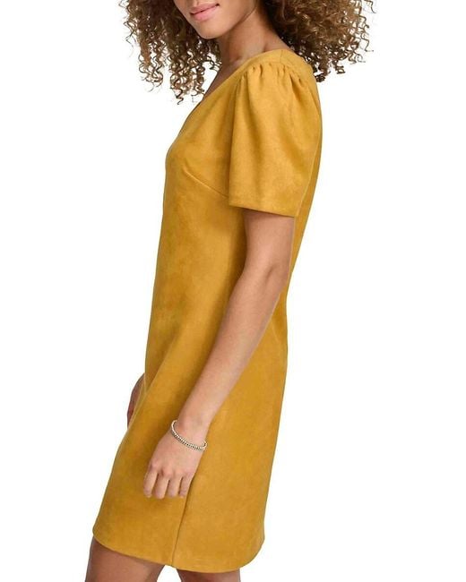 Kensie Green Solid Pencil Minidress