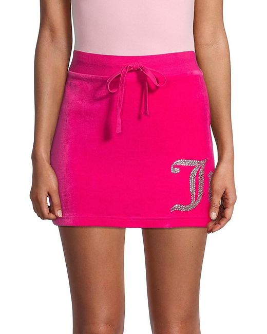 Juicy Couture Pink Logo Velour Mini Skirt