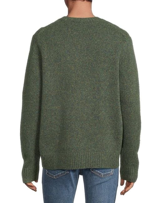 Vince Green Fein Merino Wool Blend Crewneck Sweater for men