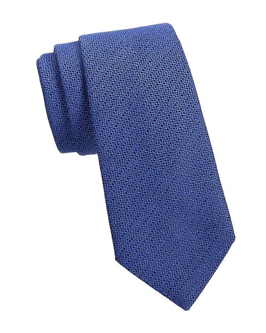 Canali Blue Woven Silk Jacquard Tie for men
