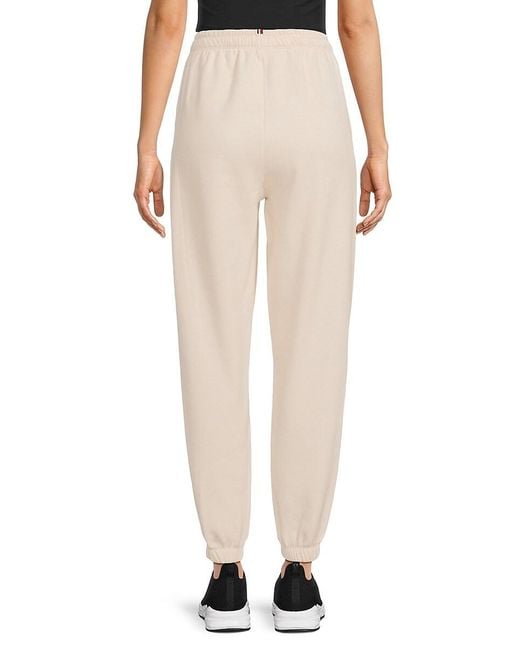 Tommy Hilfiger Natural High Rise Cotton-Blend Fleece Joggers