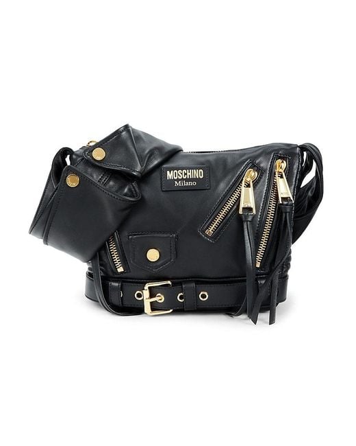 Moschino Leather Shoulder Bag in Black Lyst