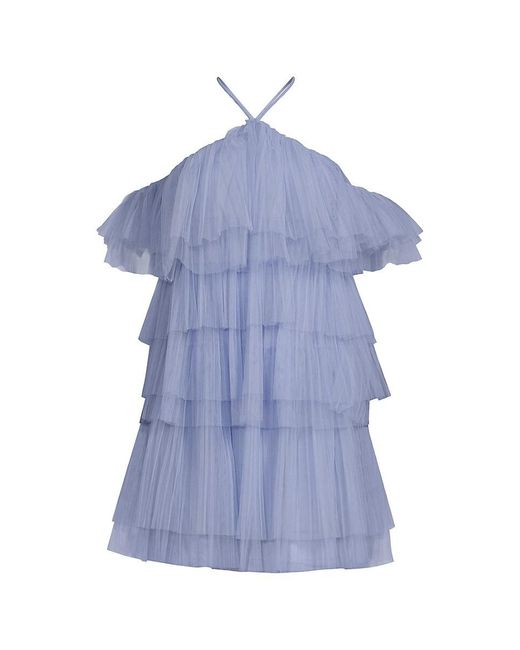 Zac Posen Blue Tiered Tulle Mini Dress