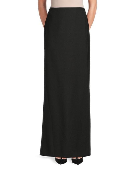 Valentino Black Wool Blend Maxi Skirt