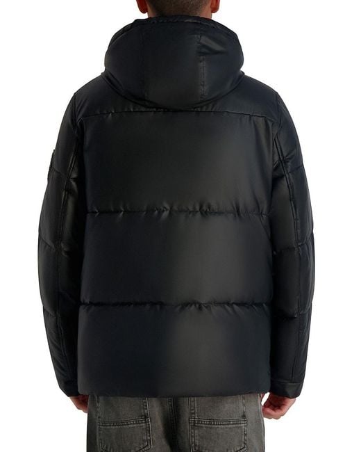 Karl Lagerfeld Blue Hooded Down Regular-Fit Jacket for men