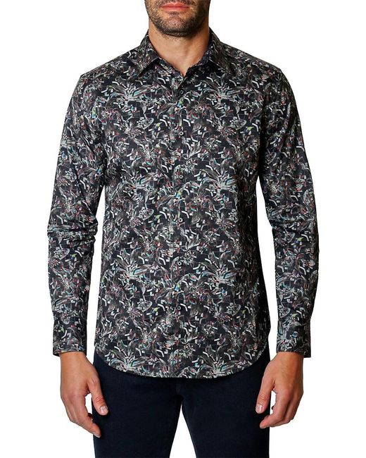 Robert Graham Black Lozano Abstract Sport Shirt for men