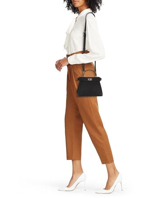 Walter Baker Black Reed Mini Leather Top Handle Bag