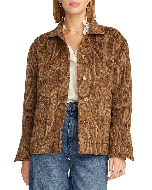 Robert Graham Women's Brown Camille Leopard-Print Button-Front Jacket