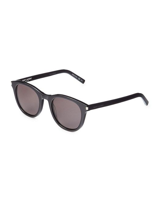 Saint Laurent 60mm Round Sunglasses in Gray Lyst