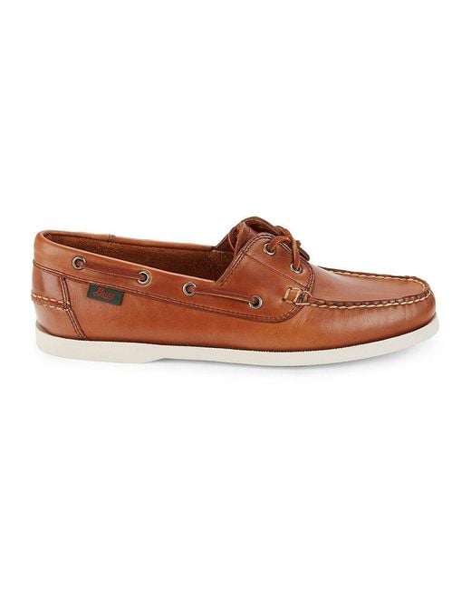 G.H. Bass Co. Hampton Leather Boat Shoes in Brown for Men Lyst