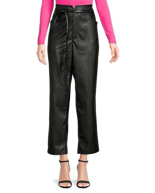 PAIGE Kina Faux Leather Pants in Black | Lyst