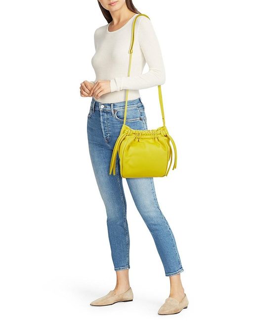 Proenza Schouler Yellow Drawstring Leather Pouch