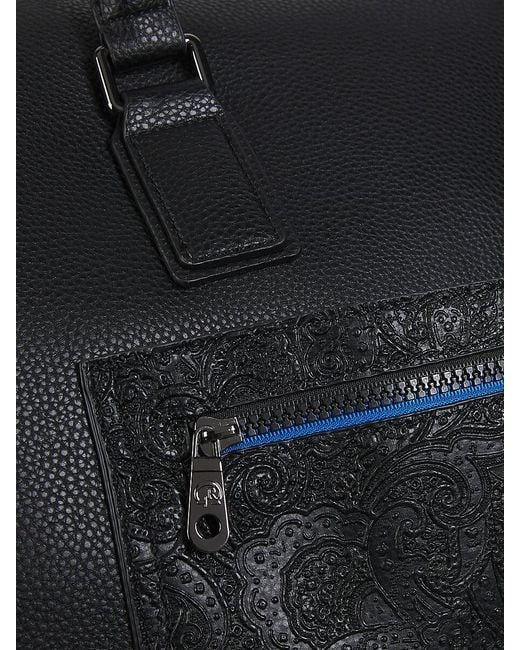 Robert Graham Black Suited Up Polyurethane Duffel Bag for men