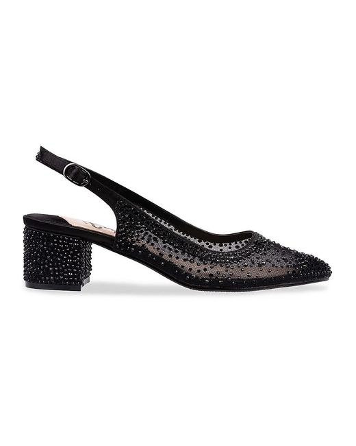 Lady Couture Black 63Mm Demi Embellished Slingback Pumps