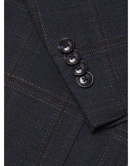 Tommy Hilfiger Black Windowpane Wool-Blend Modern-Fit Sport Coat for men