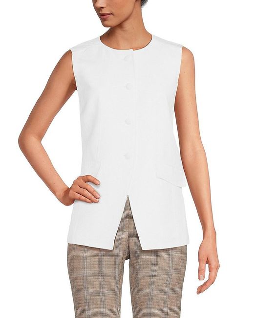 Calvin Klein White Linen Blend Vest
