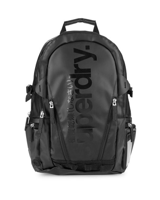 Superdry Black Only Tarp Backpack for men