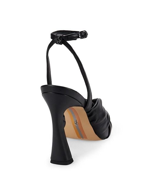 Sam Edelman Black Lavendar Leather Ankle Strap Sandals