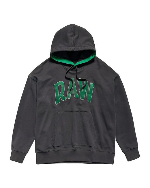G-Star RAW Gray University Logo Oversized Hoodie for men