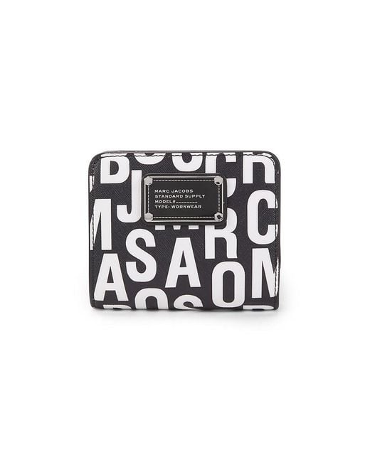 Marc Jacobs Black Mini Monogram Print Bifold Wallet