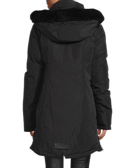 Nicole Benisti Claremont Shearling Trim Down Jacket in Black Lyst