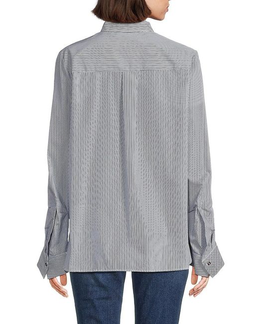 Twp Gray Striped Long Sleeve Shirt