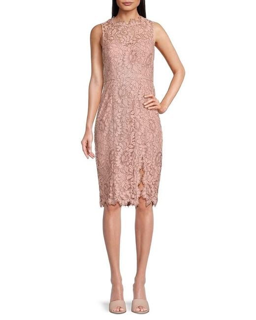 Eliza J Pink Lace Sheath Dress