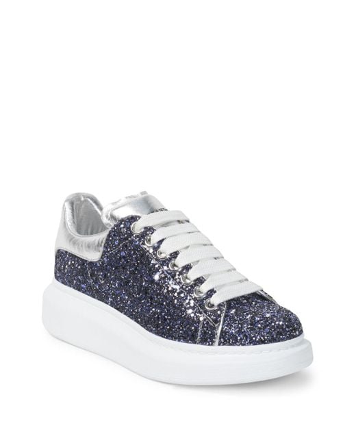 Alexander McQueen Glitter Platform Sneakers in Blue Lyst UK
