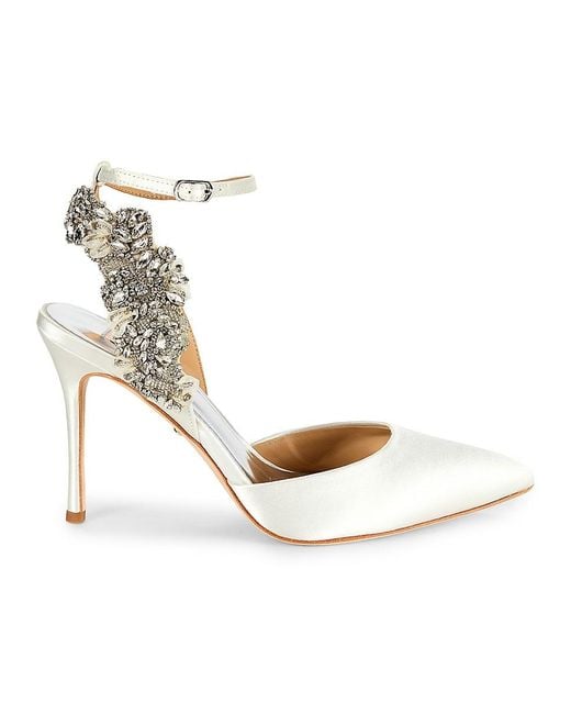Badgley Mischka Metallic Blanca Embellished Stiletto Pumps