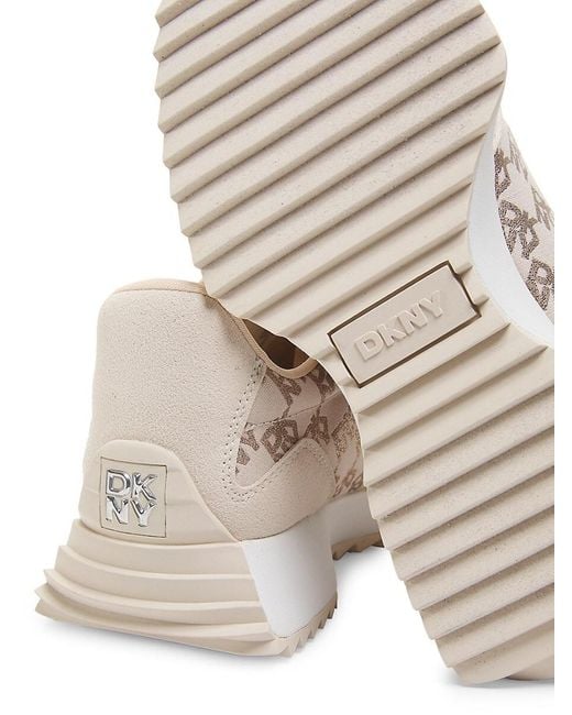 DKNY Natural Naples Monogram Low-Top Sneakers