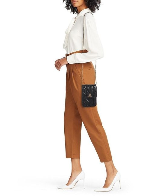 Karl Lagerfeld Black Lafayette Leather Metal Crossbody Bag