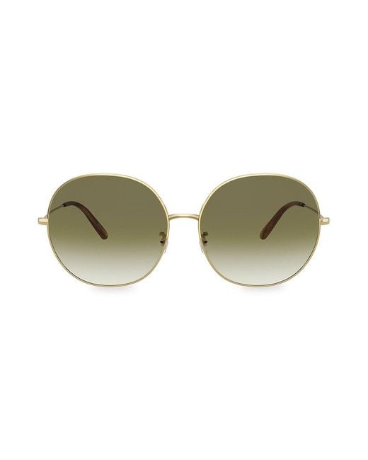 Oliver Peoples Green Darlen 64mm Oversized Round Sunglasses