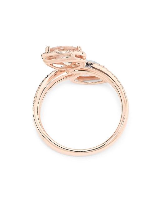 Effy Pink 14K, Aquamarine & Morganite Ring