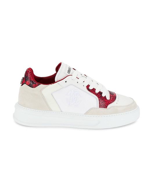 Roberto Cavalli Pink Colorblock Logo Sneakers for men