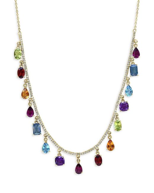 Effy Multicolor 14K & Multi Stone Dangle Necklace