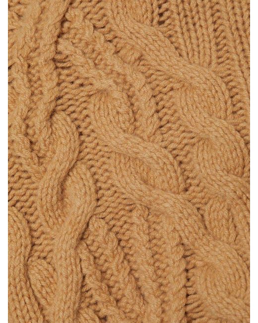 Vince Oversized Cable-knit Sweater in Brown | Lyst