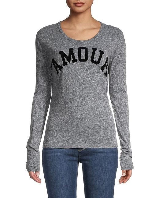 Zadig & Voltaire Amour Long Sleeve Tee | Lyst