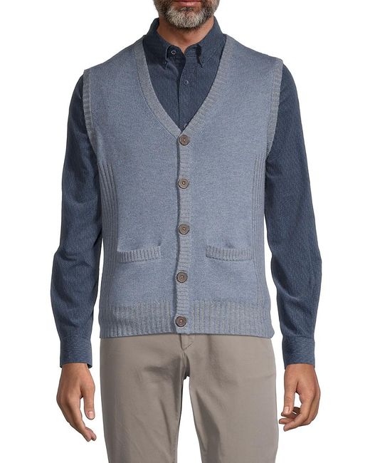 RAFFI Cashmere & Merino Wool Sweater Vest in Blue for Men Lyst