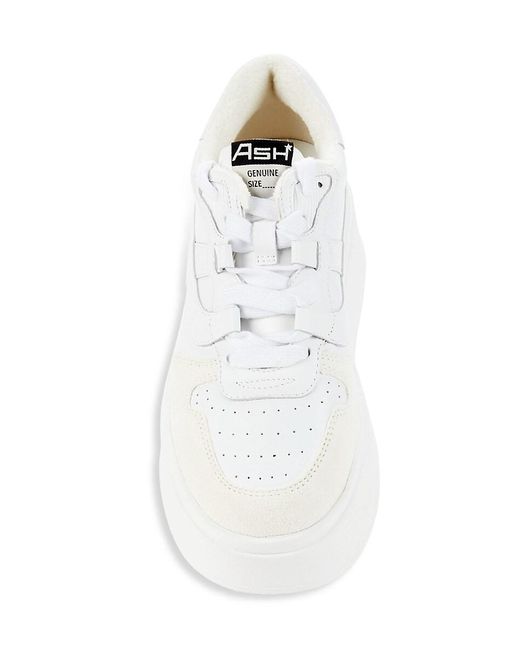 Ash White Mitch Suede & Leather Platform Sneakers