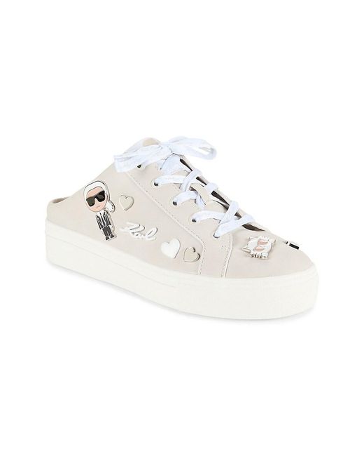 Karl Lagerfeld White Cambira Low Top Slip On Sneakers