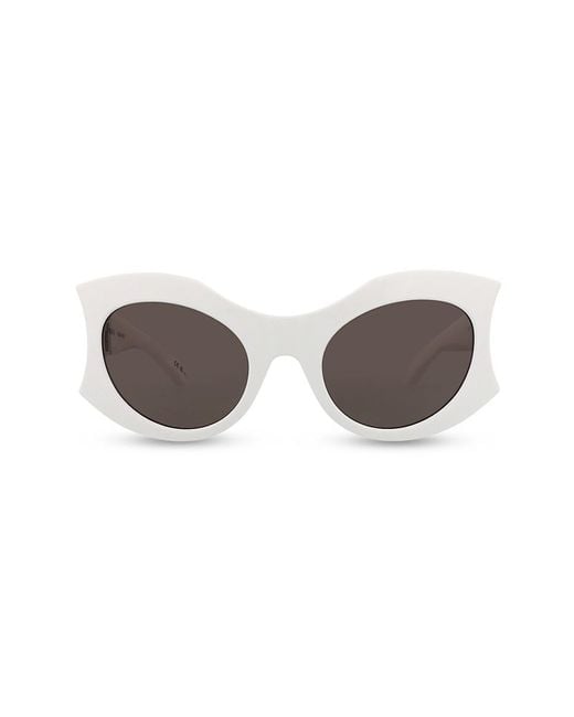 Balenciaga Gray Acetate Double Cat-Eye Sunglasses