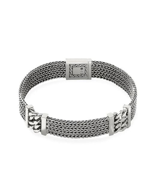 John Hardy Metallic Classic Chain Sterling Silver Rata Chain Bracelet for men