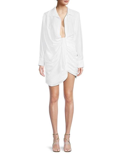 Jacquemus La Robe Bahia Ruched Mini Dress in White | Lyst UK