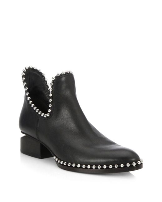 Centimeter oog Ewell Alexander Wang Kori Cutout Studded Leather Ankle Boots in Black | Lyst  Australia