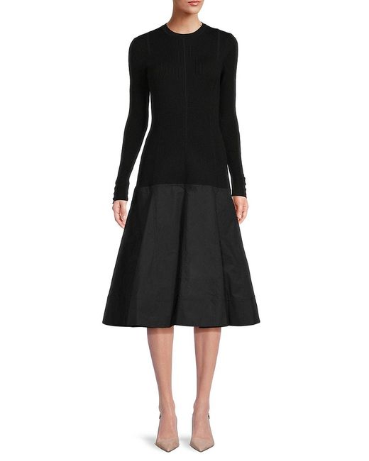 3.1 Phillip Lim Black Twofer A-line Midi Dress