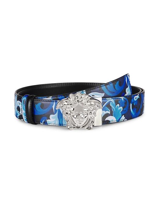 Versace Versace Men's Blue Leather Belt - Stylemyle