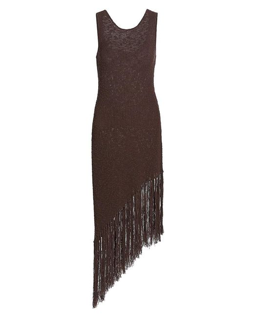 Rails Brown Rylee Fringe Trim Bodycon Midi-Dress